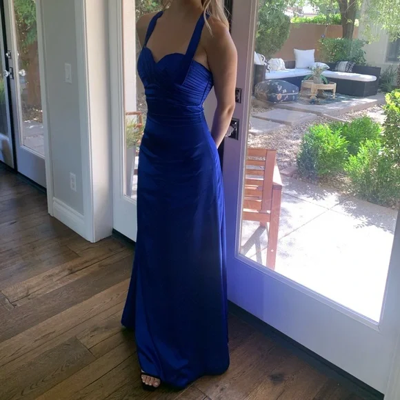 slim fit dress slacks Elena Gilbert Blue Formal Prom Dress The Vampire Diaries Costume –  LausenCrafts main image 1